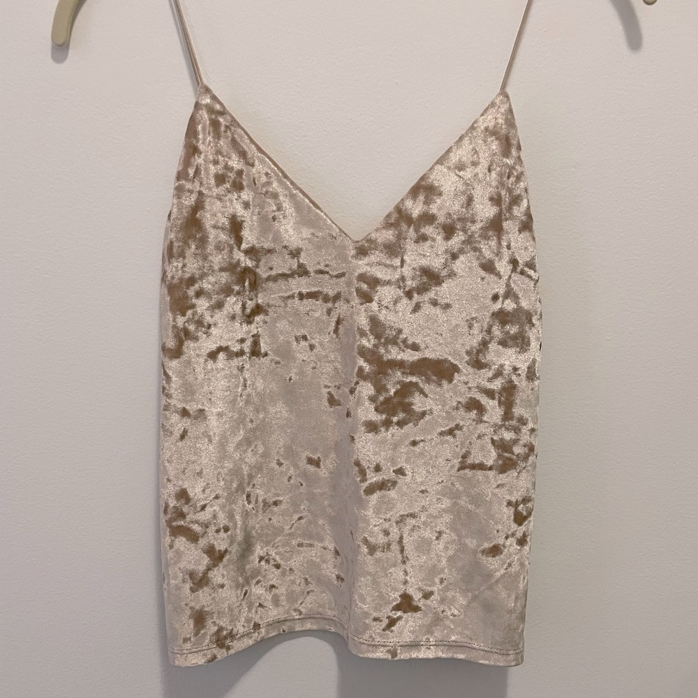 Alice & Olivia, Pale Pink Velour Tank